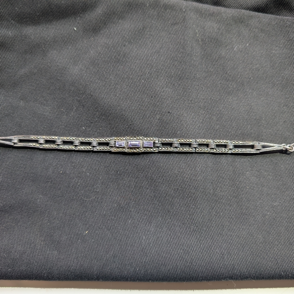 Silver and Purple Bracelet